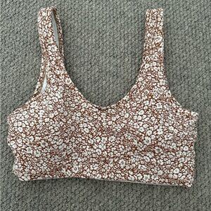 Varley Brown and White Patterned Sports Bra